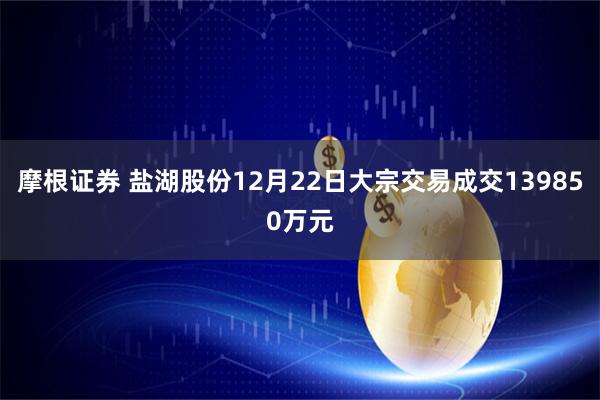 摩根证券 盐湖股份12月22日大宗交易成交139850万元